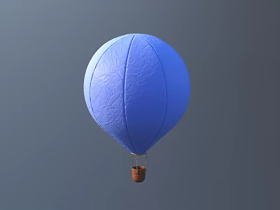 Blue Textured Fabric Lantern with Brown Hanging Basket Decorative Design 3d model