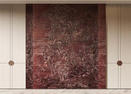 New Chinese Style Background Wall Hard Bag Background Wall Living Room Background Wall Bedside Background Wall 3d model