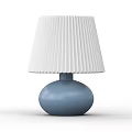Modern Table Lamp With Pleated White Lampshade And Blue Spherical Base 3d model