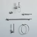 Modern Chrome Bathroom Accessories With Towel Bars Rings Soap Dispensers And Hooks