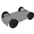 Smart Machine Silver Chassis With Black Wheels And Modern Intelligent Structure 3d model