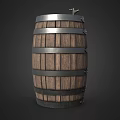 Vintage Wooden Wine Rack With Barrel Design And Metal Hoops For Home Decor