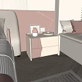 Bedside table Drawer 3d model