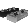 Minotti Two-Person Sofa Leather Sofa Pillow One-Fit Sofa 3d model