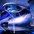 Luxurious Blue Stage Design with Bright Lighting for Large Event Celebration 3d model