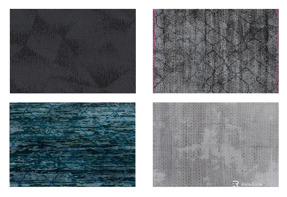 Square Rugs With Various Textured Patterns And Color Options For Home Decor 3d model