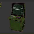 Green Vintage Arcade Machine With Screen Showing High Score And Control Buttons