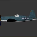 Vintage Blue Aerospace Propeller Aircraft Featuring Star Stripes Emblem And Yellow Tipped Wings Tail