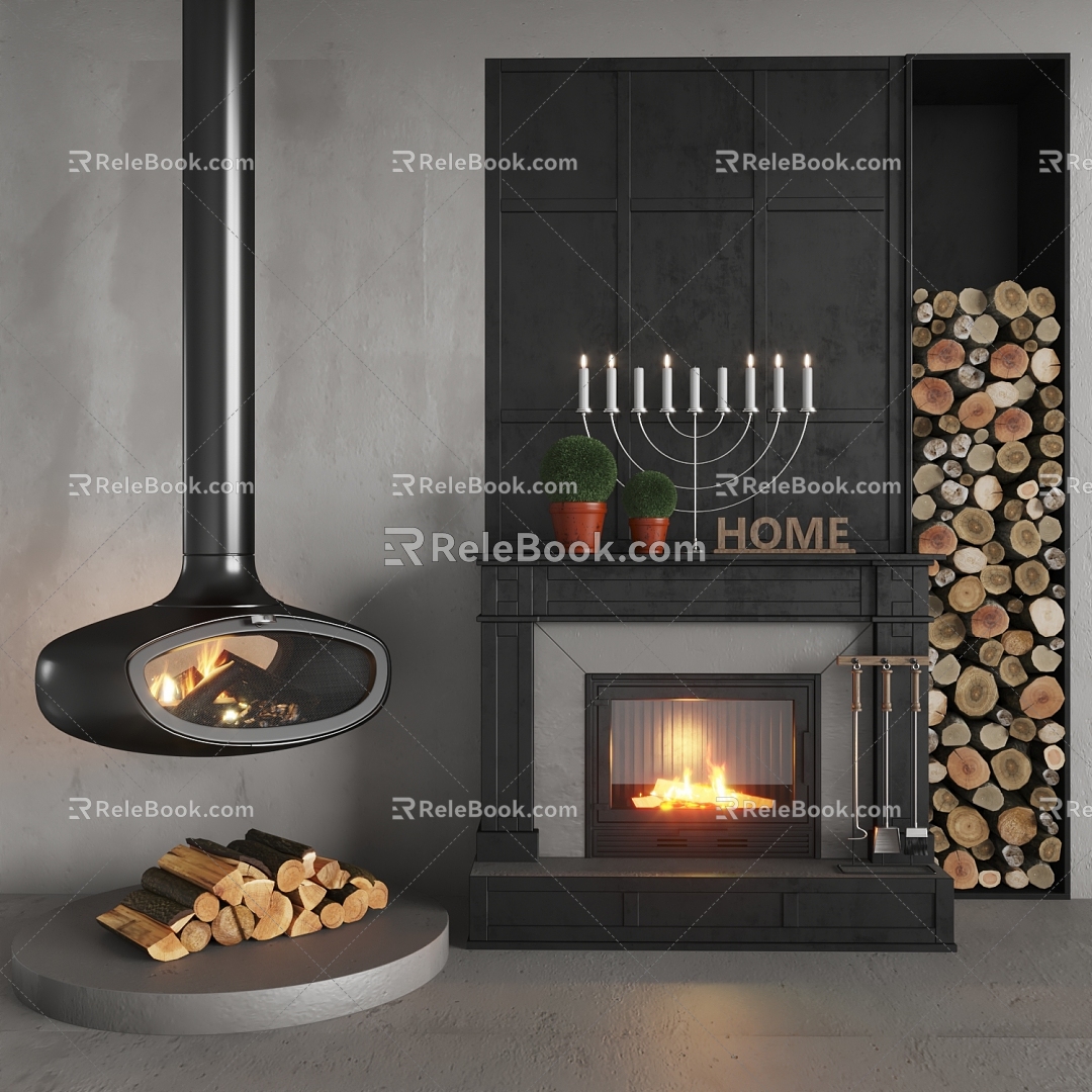 Modern Fireplace 3d model