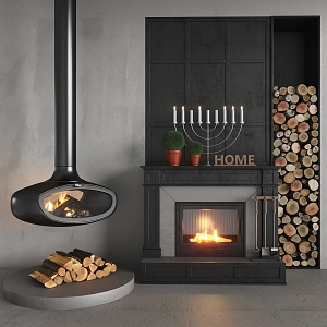 Modern Fireplace 3d model