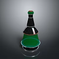 Green And Black Layered Household Decorative Bottle With Wooden Lid And Smooth Base Design