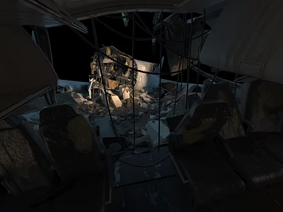 Disaster Road Collapse Used Aircraft Disaster Building Collapse Building Ruins Traffic Accident Aircraft Crash Crash Crash Ruins Disaster Collapse 3d model