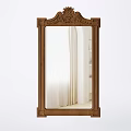 Ornate Classic Style Mirror With Decorative Top Frame For Interior Decor