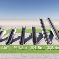 Modern elevator commonly used escalator 3d model
