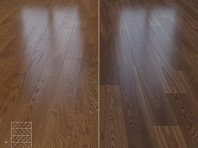 Dark Hardwood Floor With Natural Wood Grain And Glossy Surface Finish 3d model