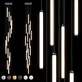Modern Long Cylindrical Pendant Lights Hanging Illuminated In Decorative Design