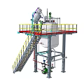 Heavy Duty Industrial Equipment With Platform Staircase And Mixing Reactor Vessel