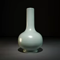 Ceramic Vases in Diverse Shapes with Light Blue Celadon Hues Smooth Surfaces and Crackle Patterns