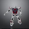 Detailed White Blue Red Gundam Model With Articulated Joints Standing Pose