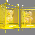 Yellow Art Installation With Metal Frame Mesh Transparent Spheres And Luxury Fresh