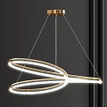Modern Metallic Chandeliers With Circular Ring Design And Illuminated Hanging Structure 3d model