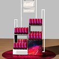 Coca Cola Red Cans Display Stand With Real Taste Sign And Starry Base