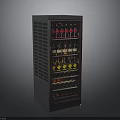 Modern Wine Cabinet Furniture With Glass Door And Multiple Shelves Holding Various Wine Bottles