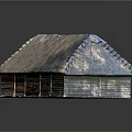 Traditional Rustic Building Featuring Thatched Roof And Wooden Panel Walls