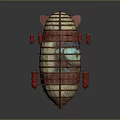 Retro Style Airship Featuring Colorful Stripes Red Parts Ropes And Intricate Bottom Design
