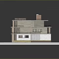 Modern Multi Level Building With Flat Roof Terrace Balcony Lawn And Stone Steps