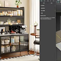 Modern Black Multi tiered Sideboard With Glass Doors Coffee Machine Jars And Dishes