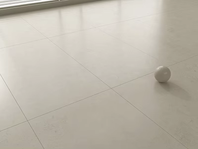 Light Colored Floor Tiles With Smooth Surface And White Ball Under Natural Light 3d model