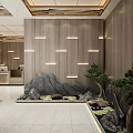 Modern Store Interior Design With Wooden Decor Front Desk Display Shelves And Soft Lighting