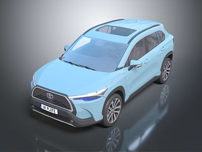 Light Blue Toyota SUV With Modern Sleek Exterior And Aerodynamic Design 3d model