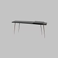 Modern Multifunctional Wooden Desk with Slim Metal Legs and Extendable Top Design
