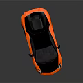 Orange Convertible Sports Car With Sleek Body Black Roof And Alloy Wheels