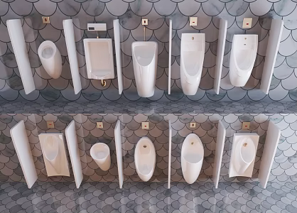 Modern urinal public urinal combination 3d model