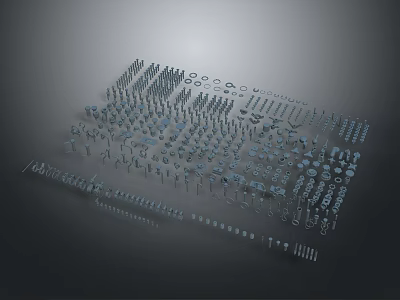 Diverse Lighting Fixture Combination With Various Shapes Sizes Metal Parts And Organized Layout 3d model