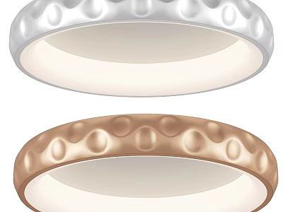 Modern Round Ceiling Lights With Silver and Rose Gold Dotted Textured Design for Indoor Home Lighting 3d model