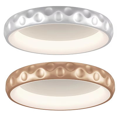 Modern Round Ceiling Lights With Silver and Rose Gold Dotted Textured Design for Indoor Home Lighting 3d model