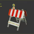 Alberta Traffic Supply Ltd Red White Striped Barrier With Orange Top Ball For Road Safety