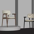 Modern Leisure Chairs With Wooden Legs Black Frames And Patterned Fabric Upholstery