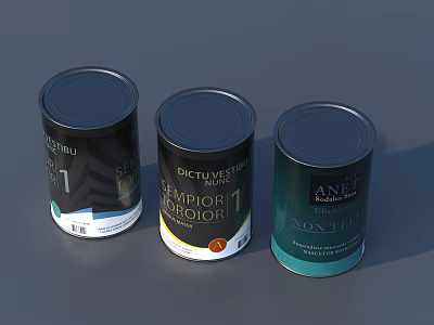 Industrial Equipment Durable Labeled Metal Cans For Manufacturing Storage Solutions 3d model