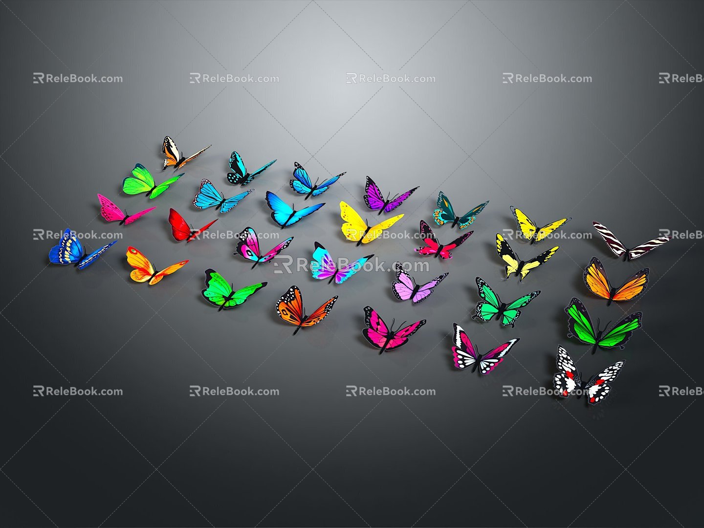 Modern Butterfly Colored Butterfly Tabby Butterfly Leaf Butterfly 3d model