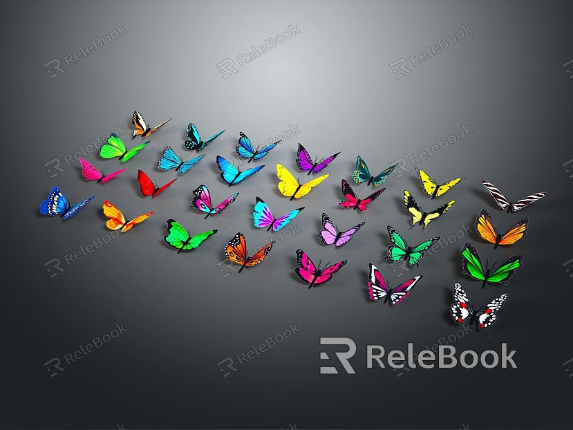 Modern Butterfly Colored Butterfly Tabby Butterfly Leaf Butterfly model