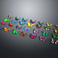Modern Butterfly Colored Butterfly Tabby Butterfly Leaf Butterfly 3d model