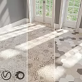 Decorative Floor Tiles With Hexagonal Patterns And Intricate Designs Under Natural Light 3d model