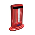 Red Vertical Electric Heater With Heating Element And Control Button For Home Use