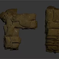 Brown Burlap Sandbags Stacked And Piled For Flood Control Applications