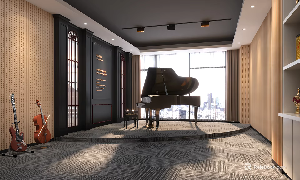 Modern Public Office Space With Open Layout Large Windows And Ergonomic Workstations 3d model 